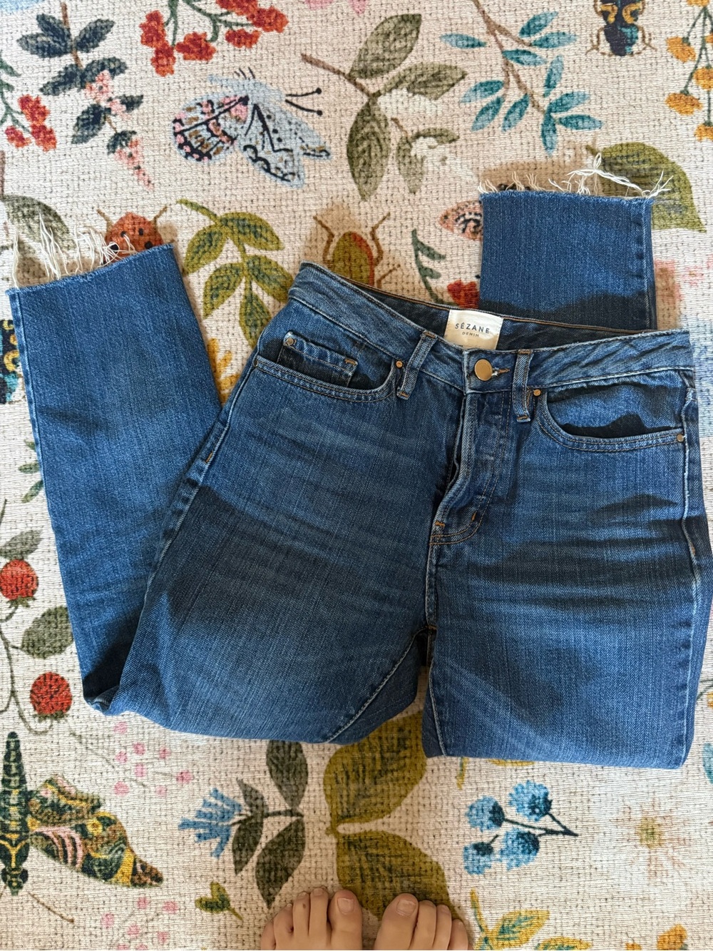 Sezane Denim Cropped Ankle Sz 25